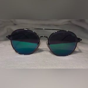 COLOSSEIN Retro Bright Gunmetal Frame Fashion Sunglasses, Blue Label, Brand New